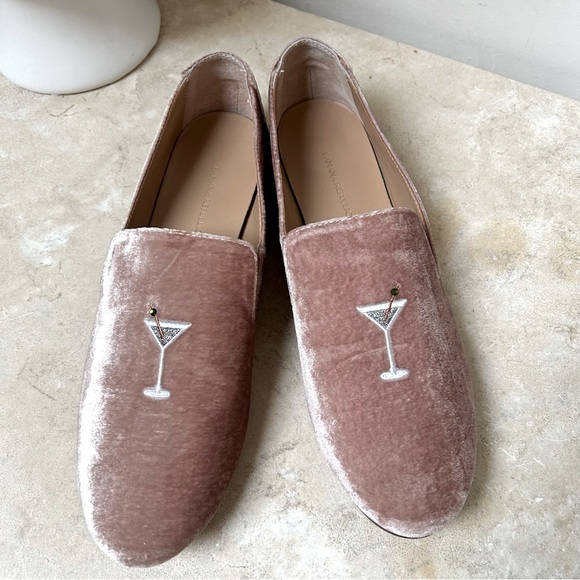 Banana Republic Shoes - Banana Republic Women's Velvet Loafers in Pink with Martini appliqué 9.5 EUC!
